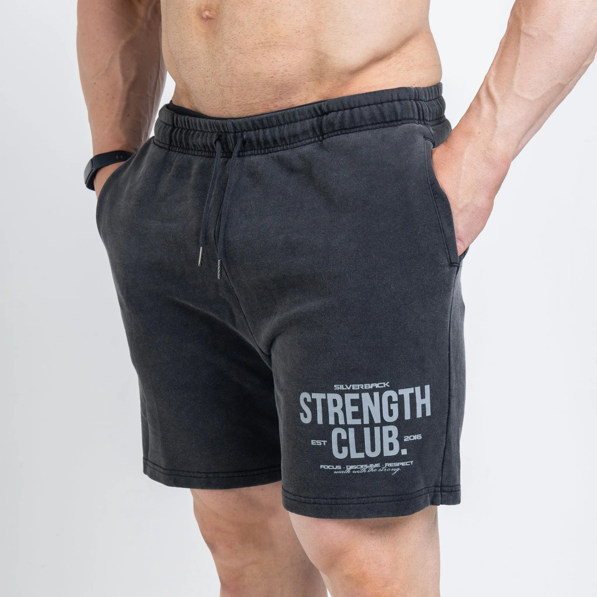 Acid Washed High-Performance Shorts from Strength Club