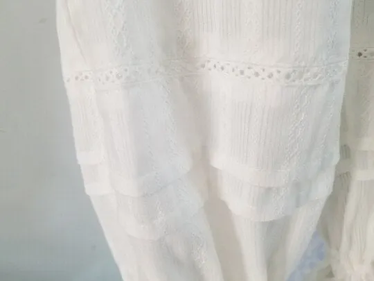 Sweet White Jaquard Lolita Bloomers Lace Ruffled Cotton Safety Short Pants