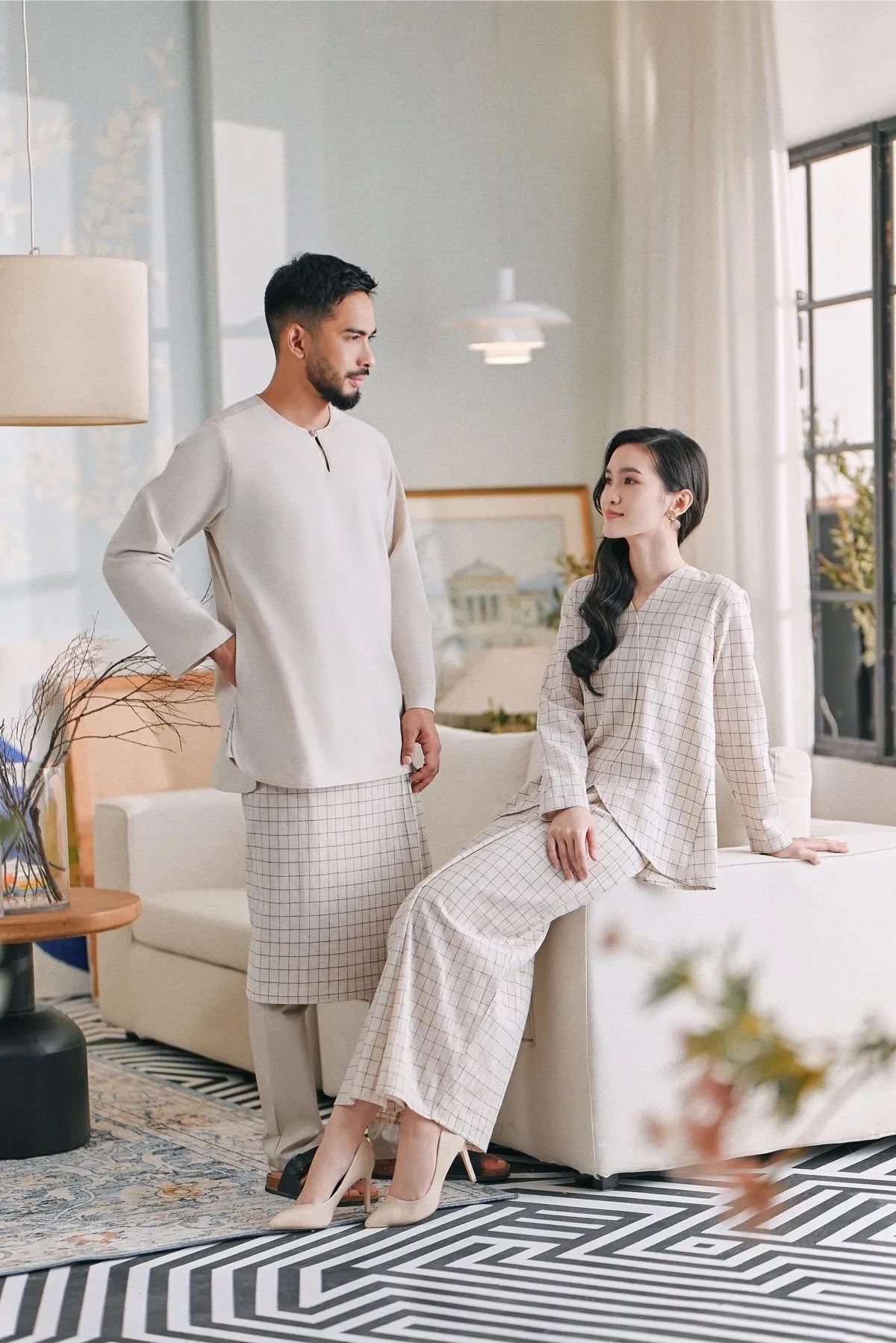 The Caya Women Bintang Folded Skirt - Good Champagne Checked