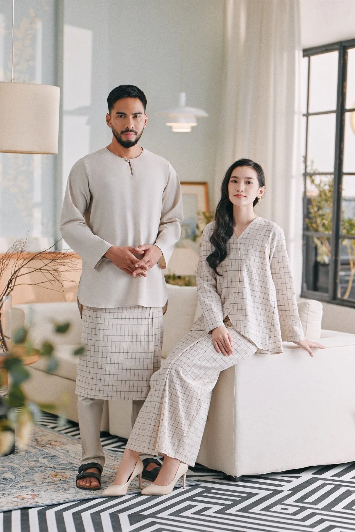 The Caya Women Bintang Folded Skirt - Good Champagne Checked