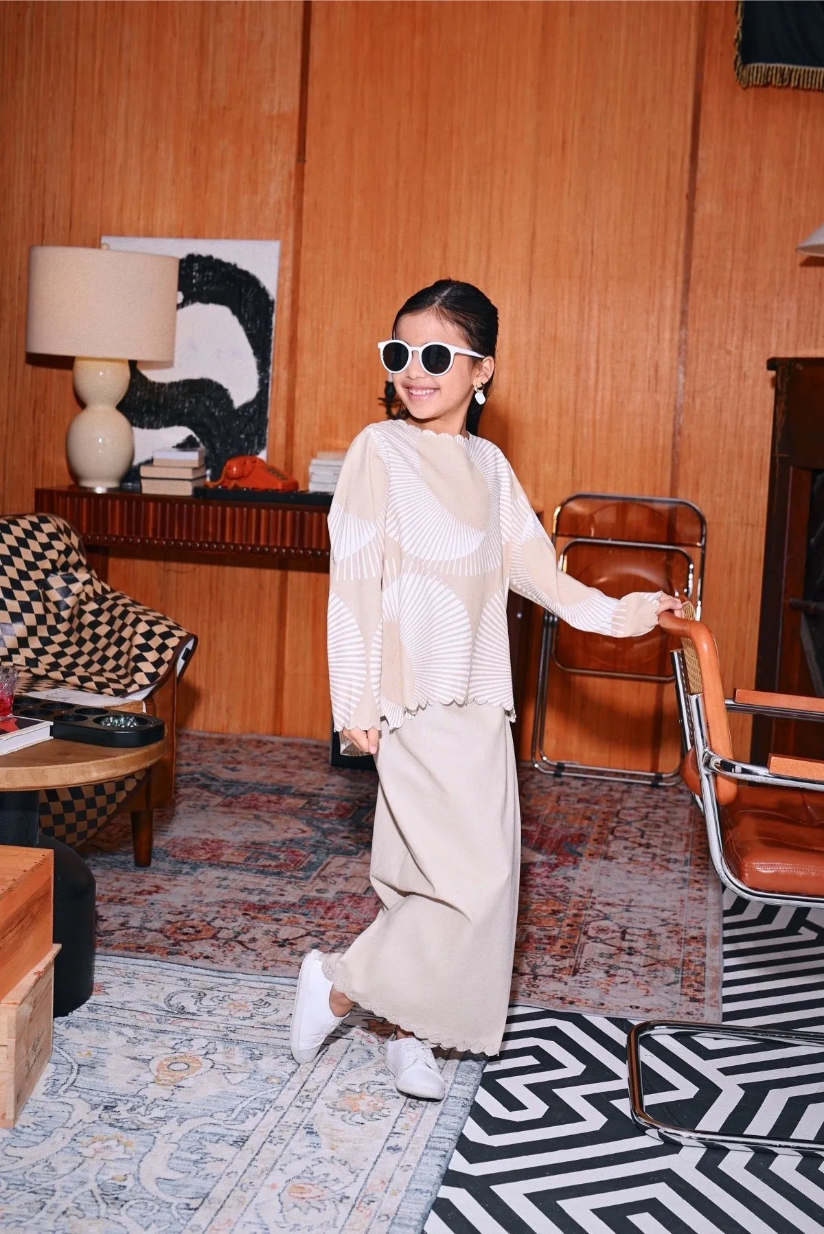The Congkak Folded Skirt - Khaki