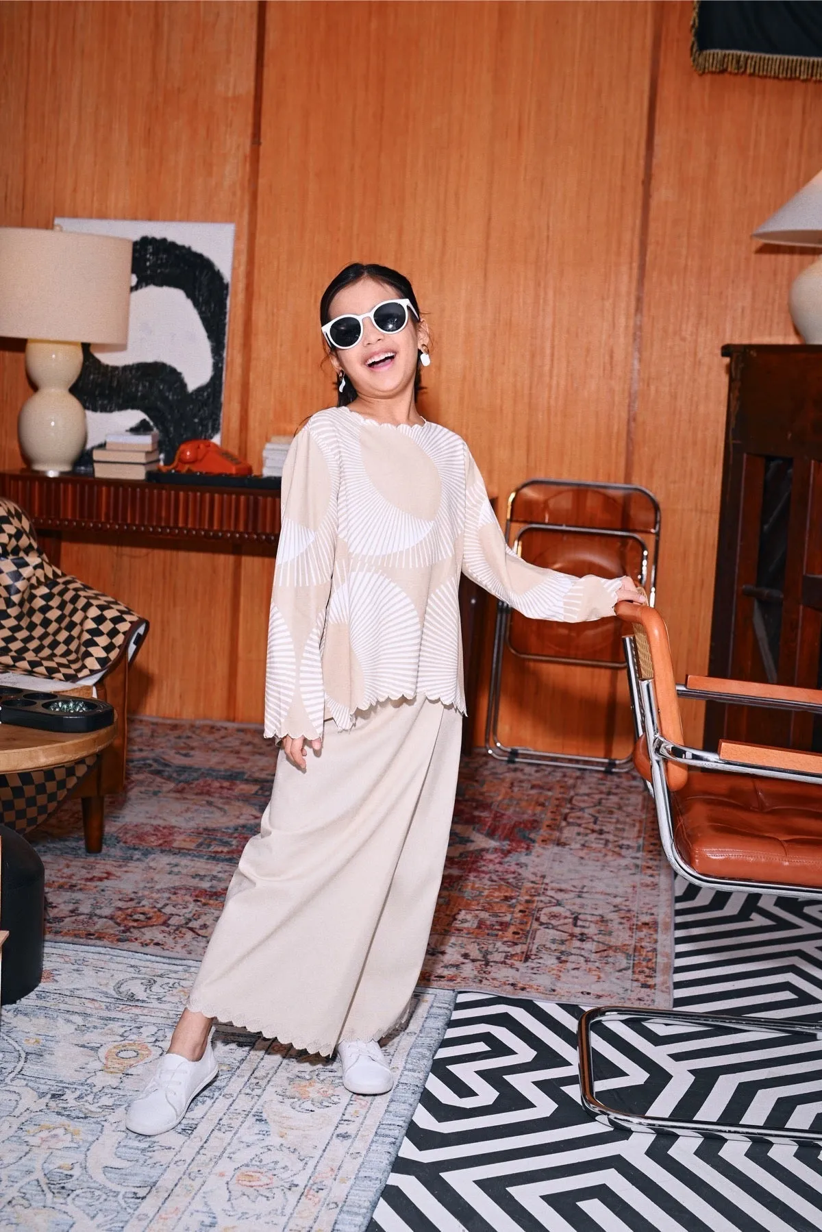 The Congkak Folded Skirt - Khaki