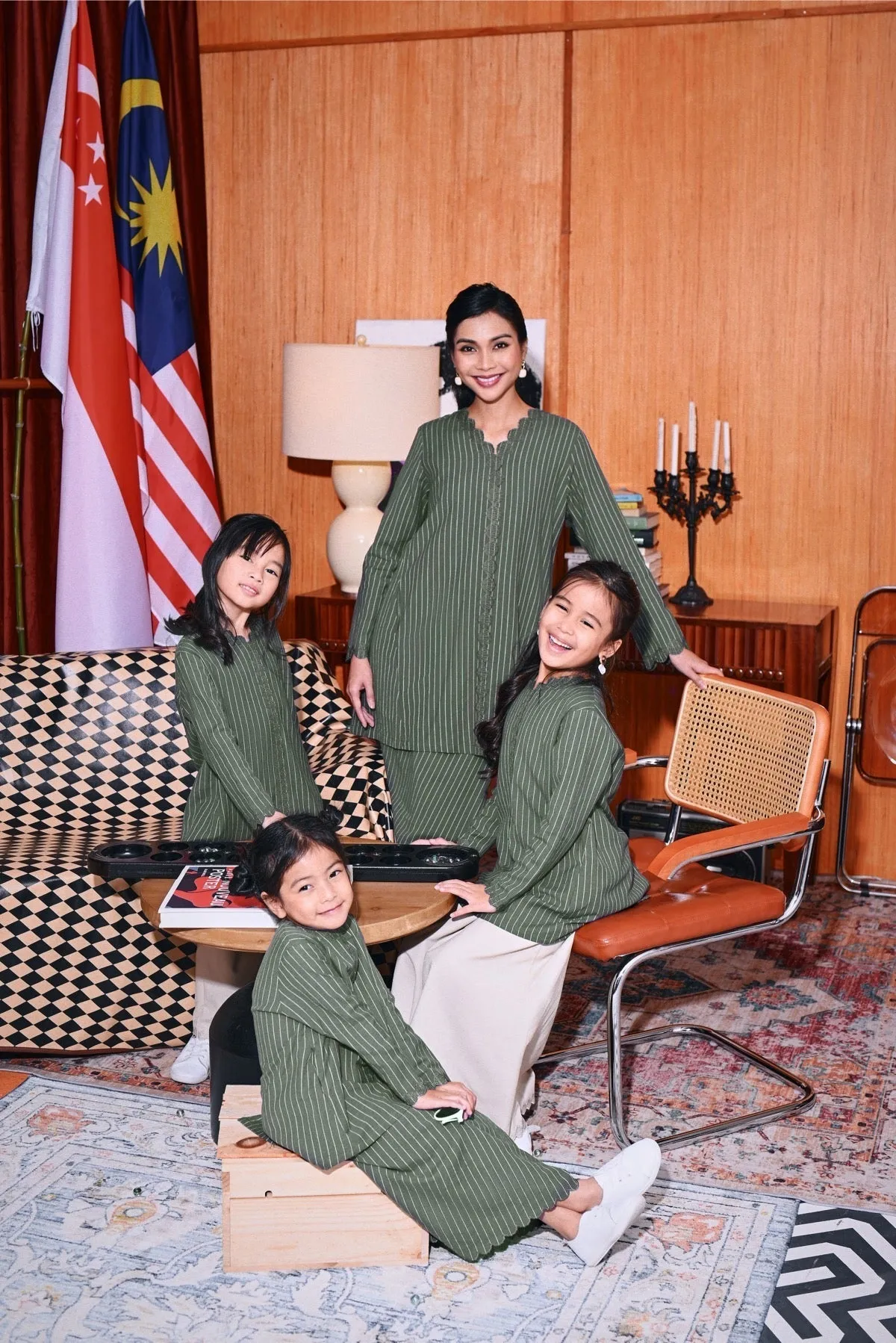 The Congkak Folded Skirt - Khaki