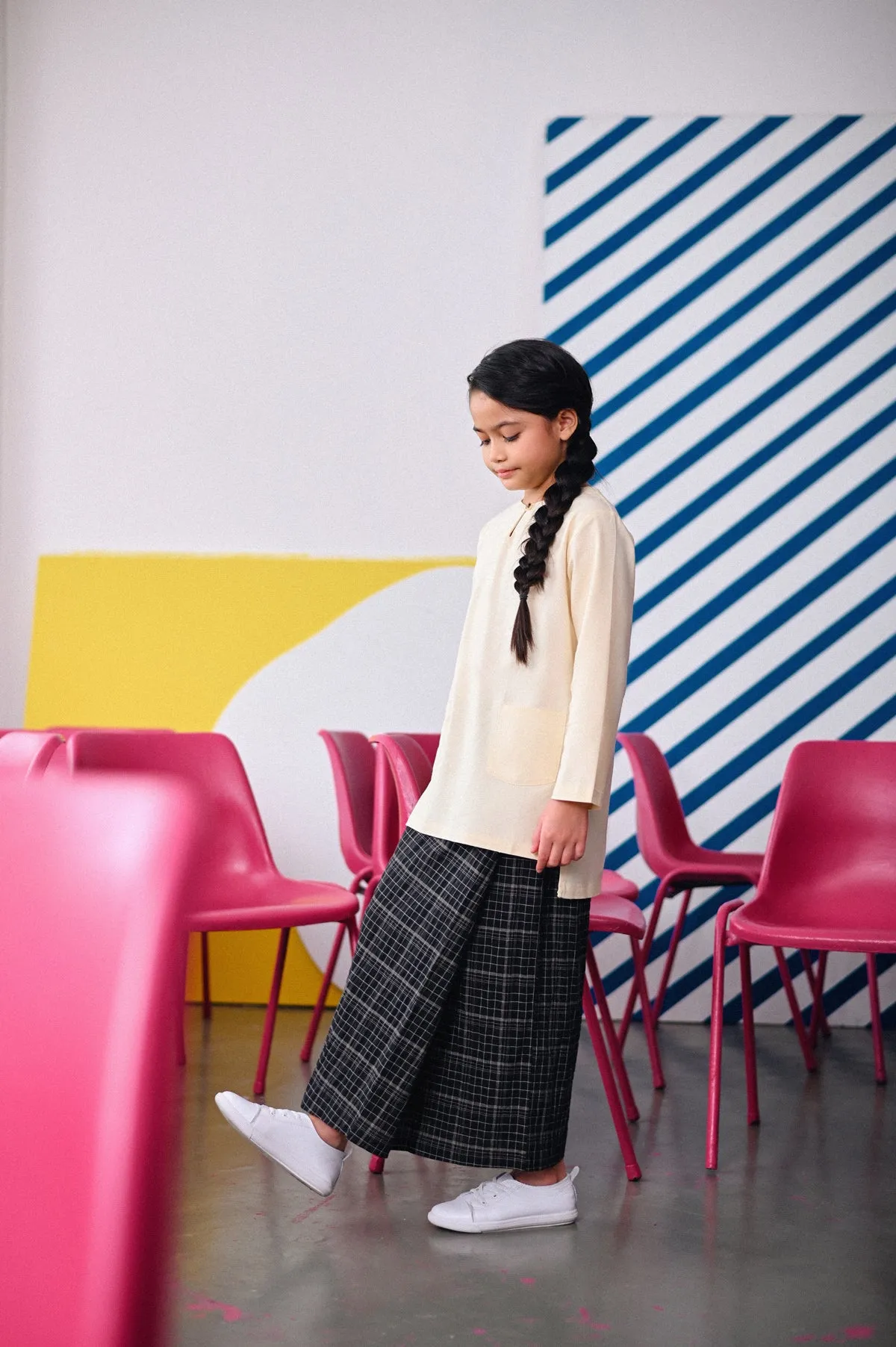 The Dulu Kita Folded Skirt - Kita Black Checked