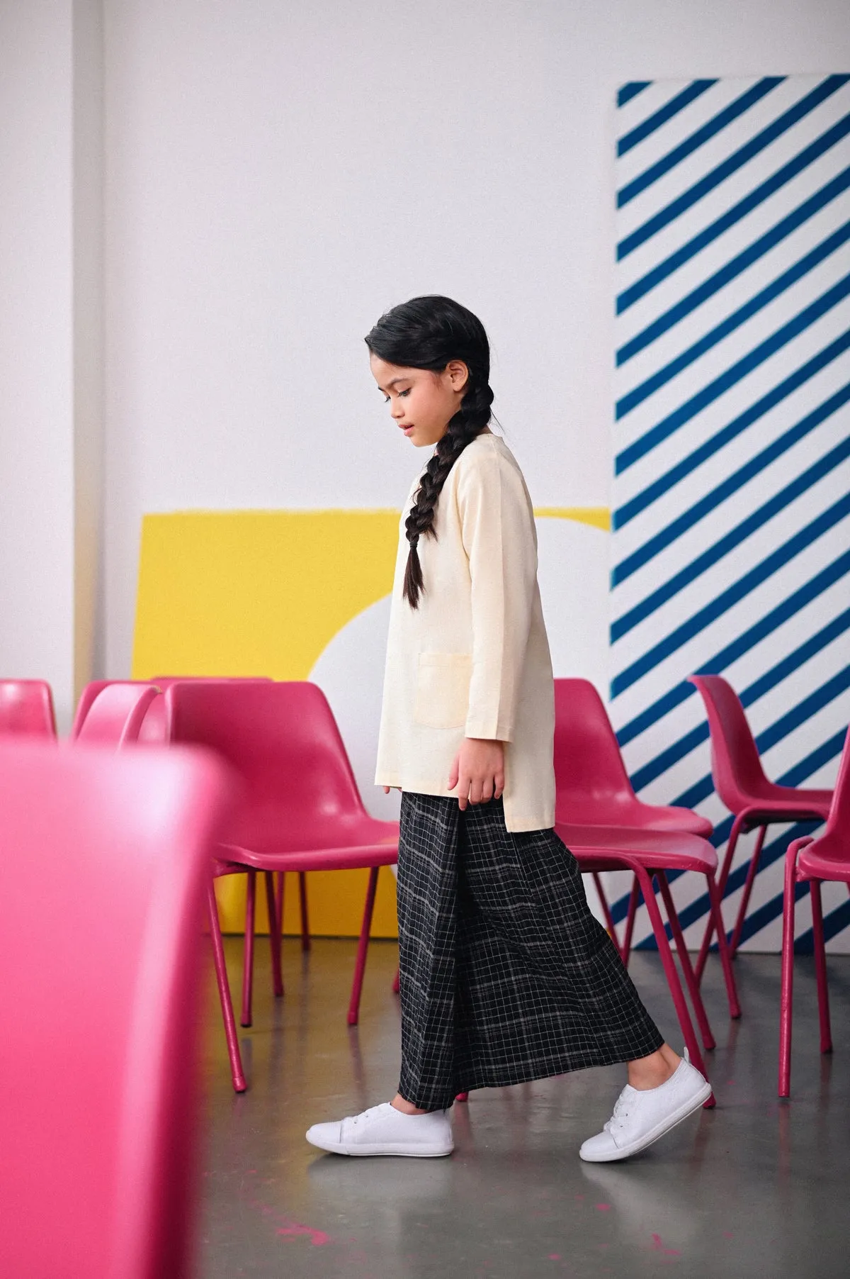 The Dulu Kita Folded Skirt - Kita Black Checked