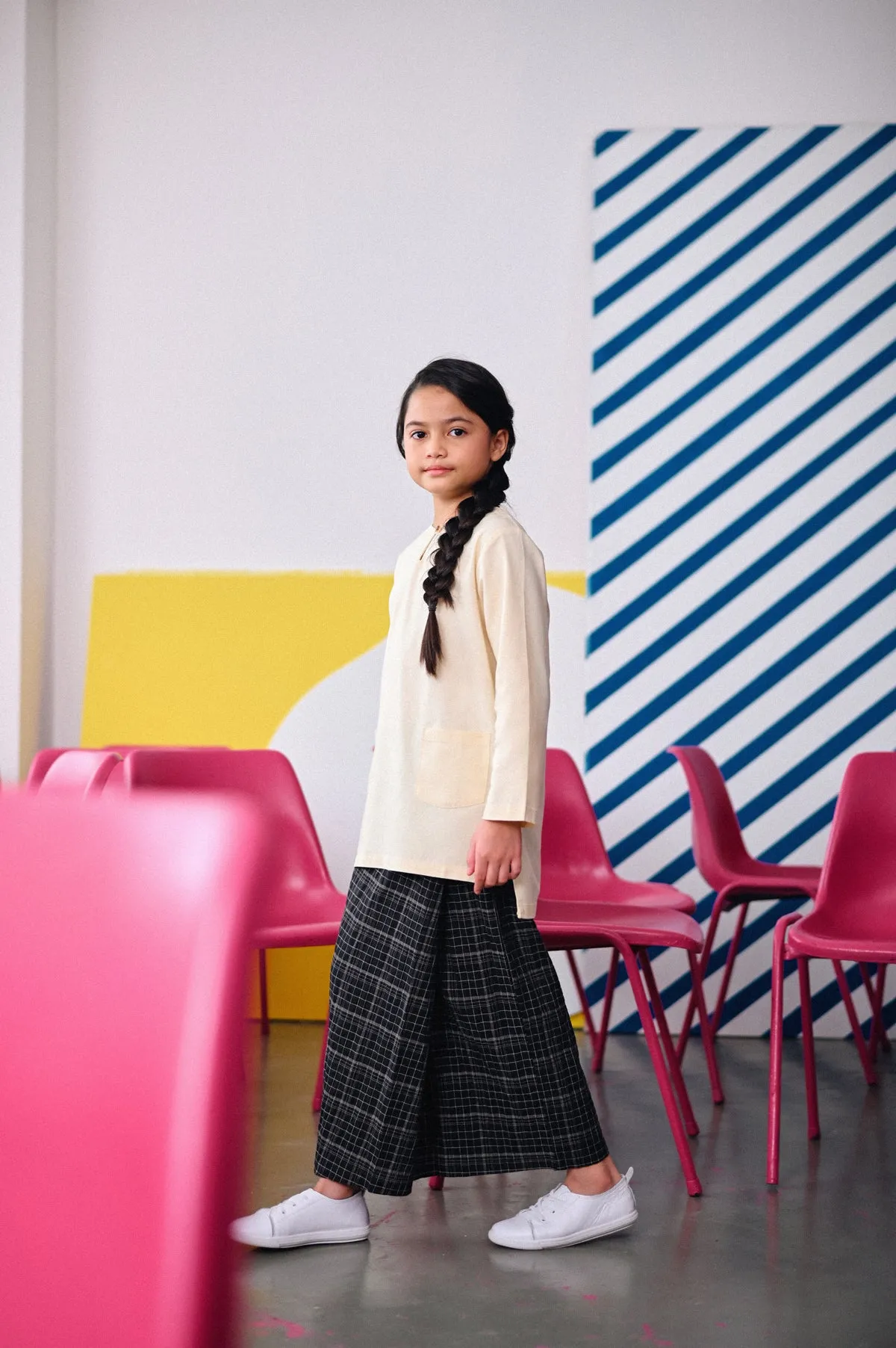 The Dulu Kita Folded Skirt - Kita Black Checked