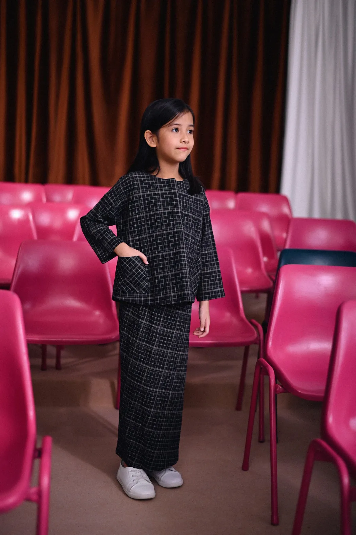 The Dulu Kita Folded Skirt - Kita Black Checked