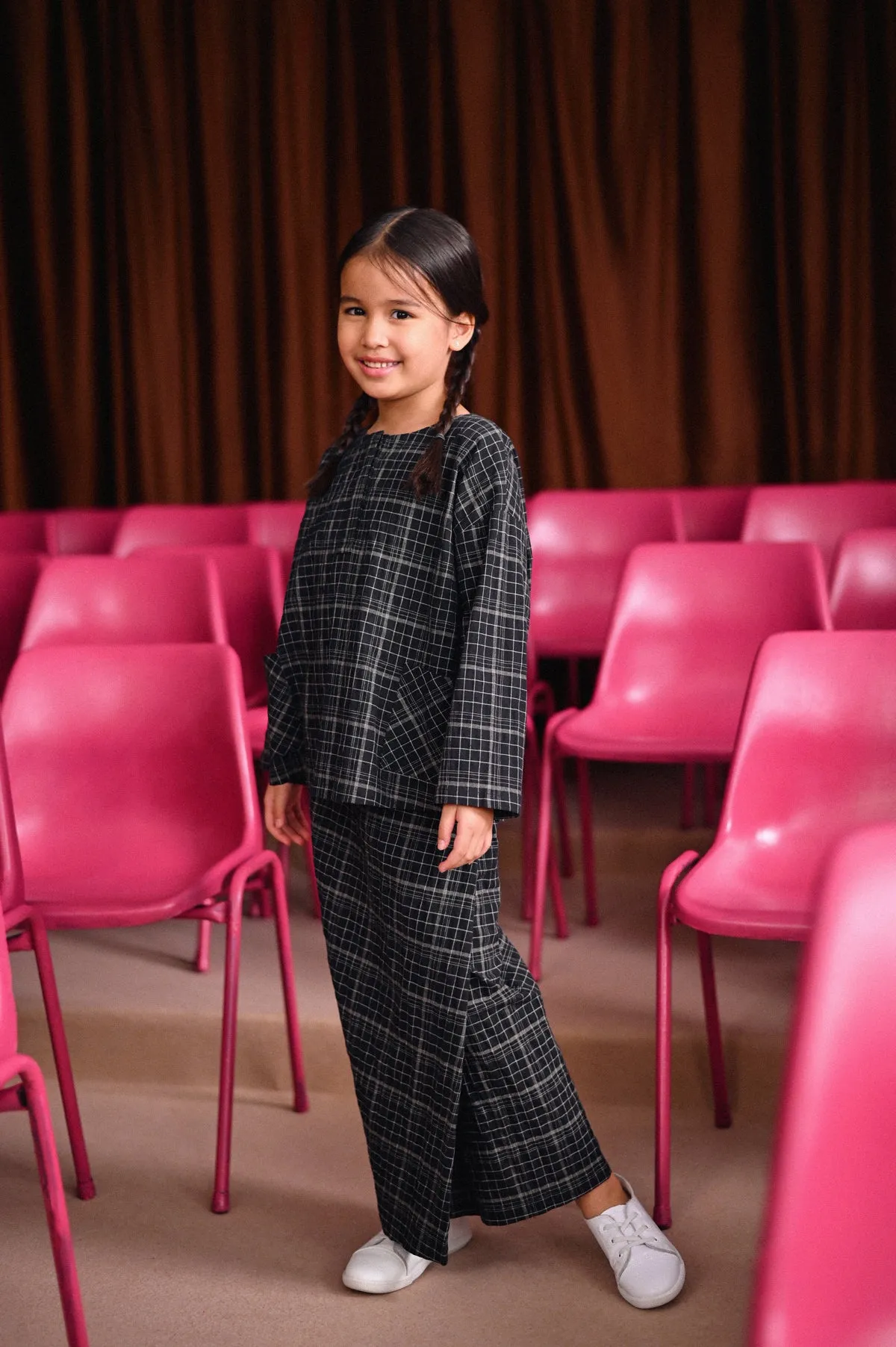 The Dulu Kita Folded Skirt - Kita Black Checked