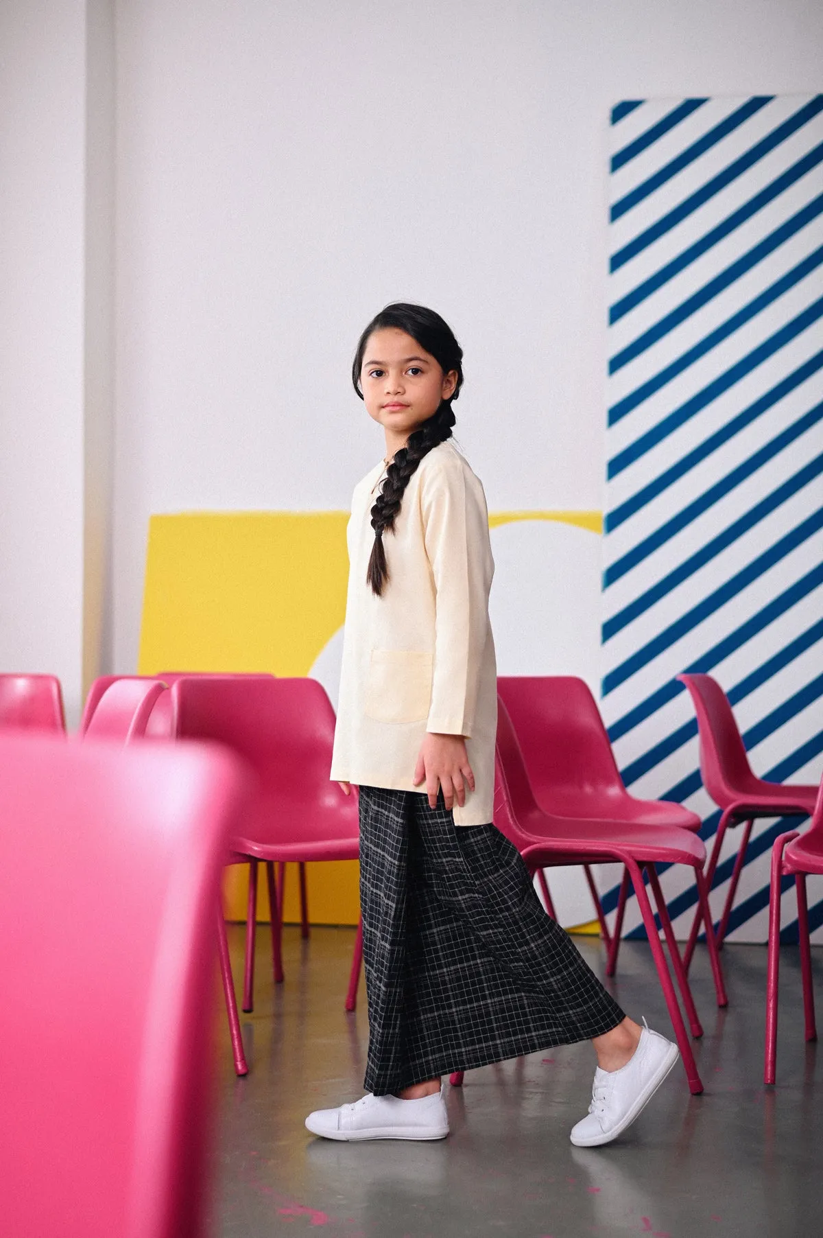 The Dulu Kita Folded Skirt - Kita Black Checked