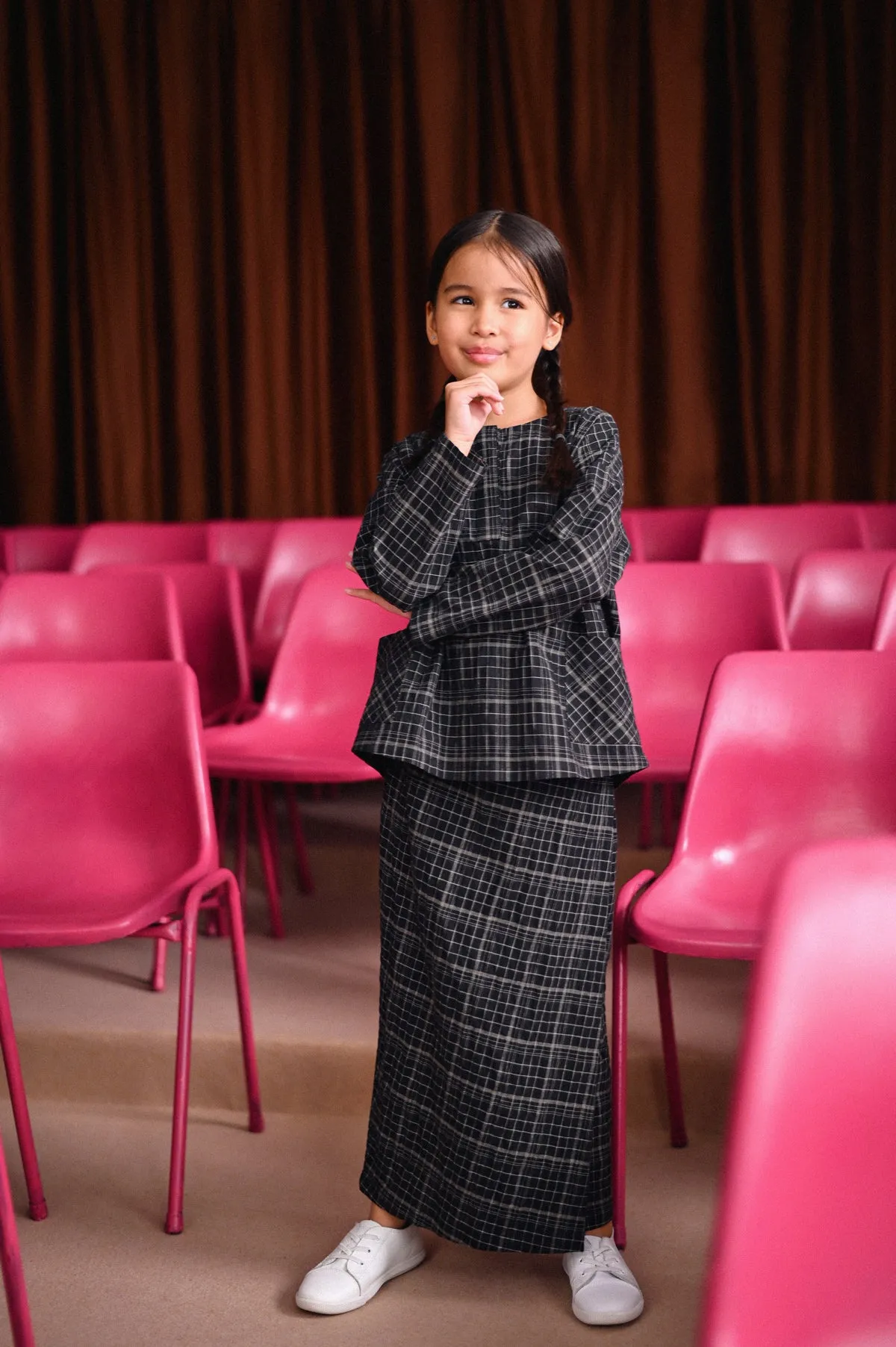 The Dulu Kita Folded Skirt - Kita Black Checked
