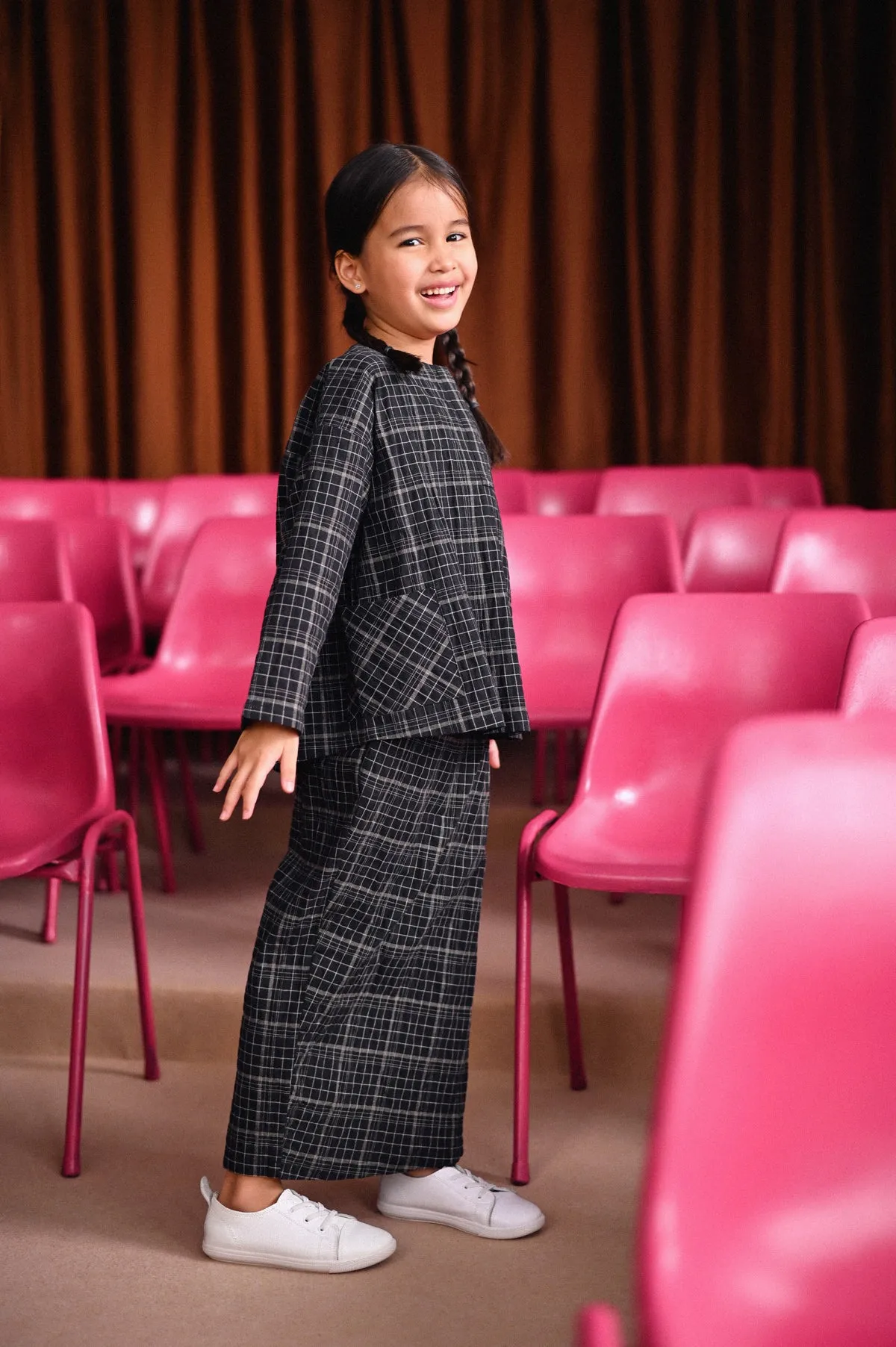 The Dulu Kita Folded Skirt - Kita Black Checked