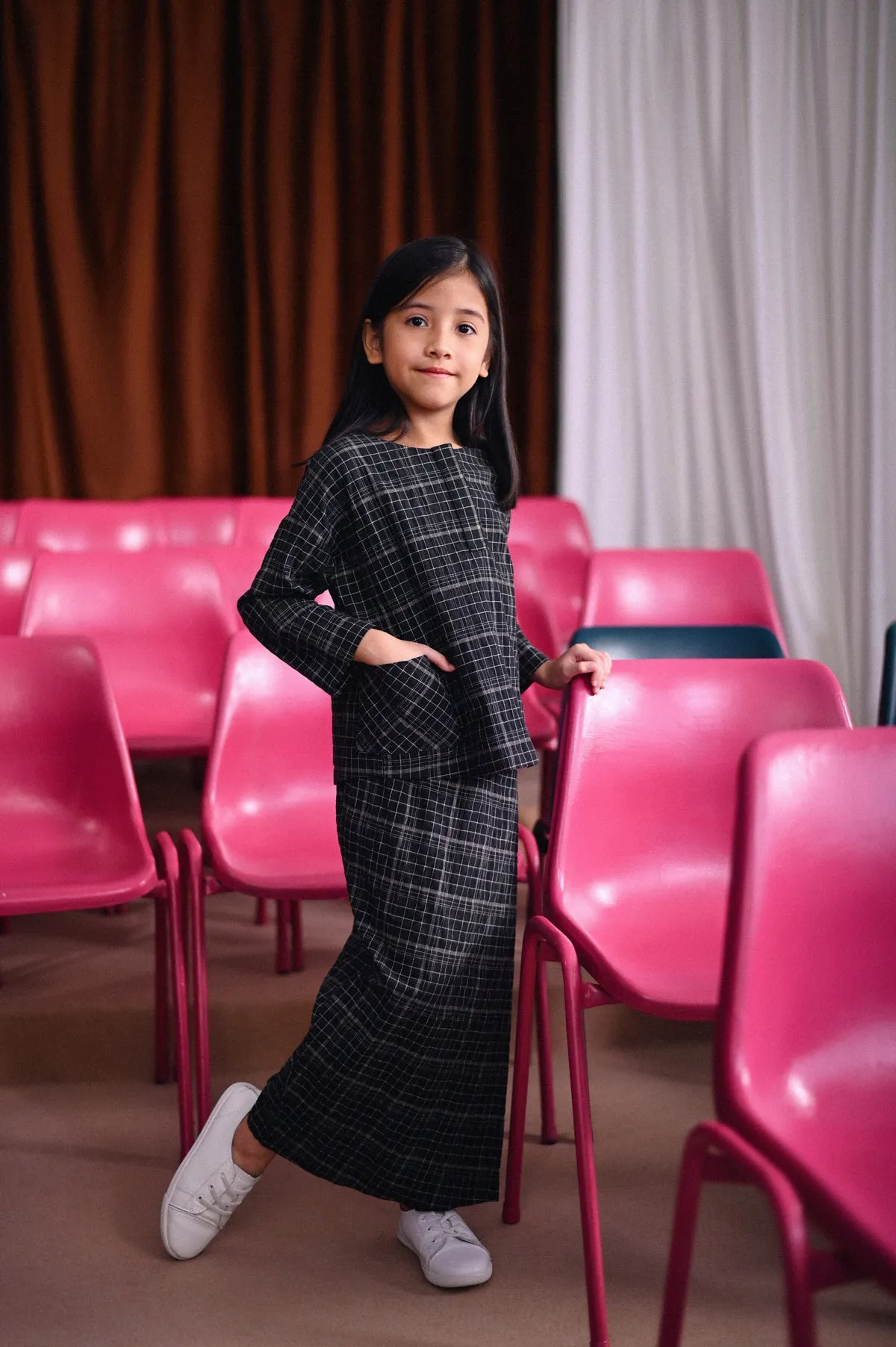 The Dulu Kita Folded Skirt - Kita Black Checked