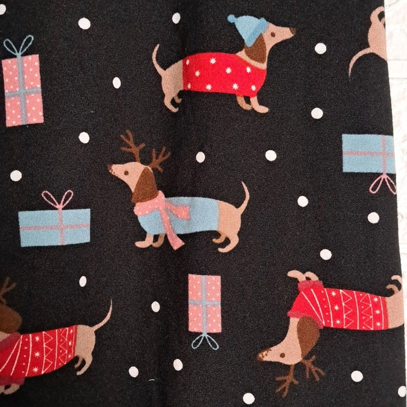 Two Pack ShoSho Leggings Buttery Soft Christmas Dachshund
