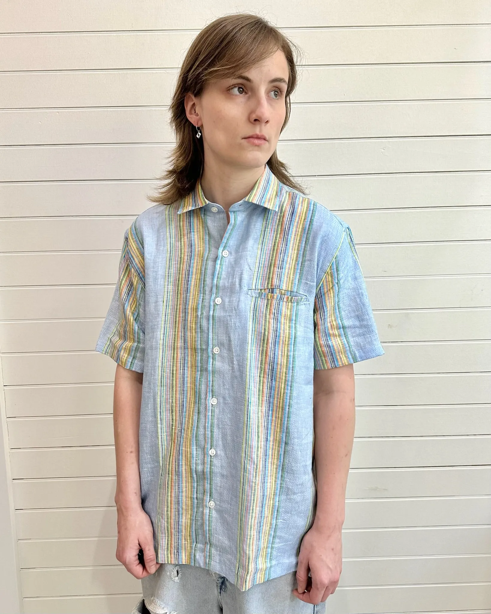 Welt Pocket Retro Stripe Shirt
