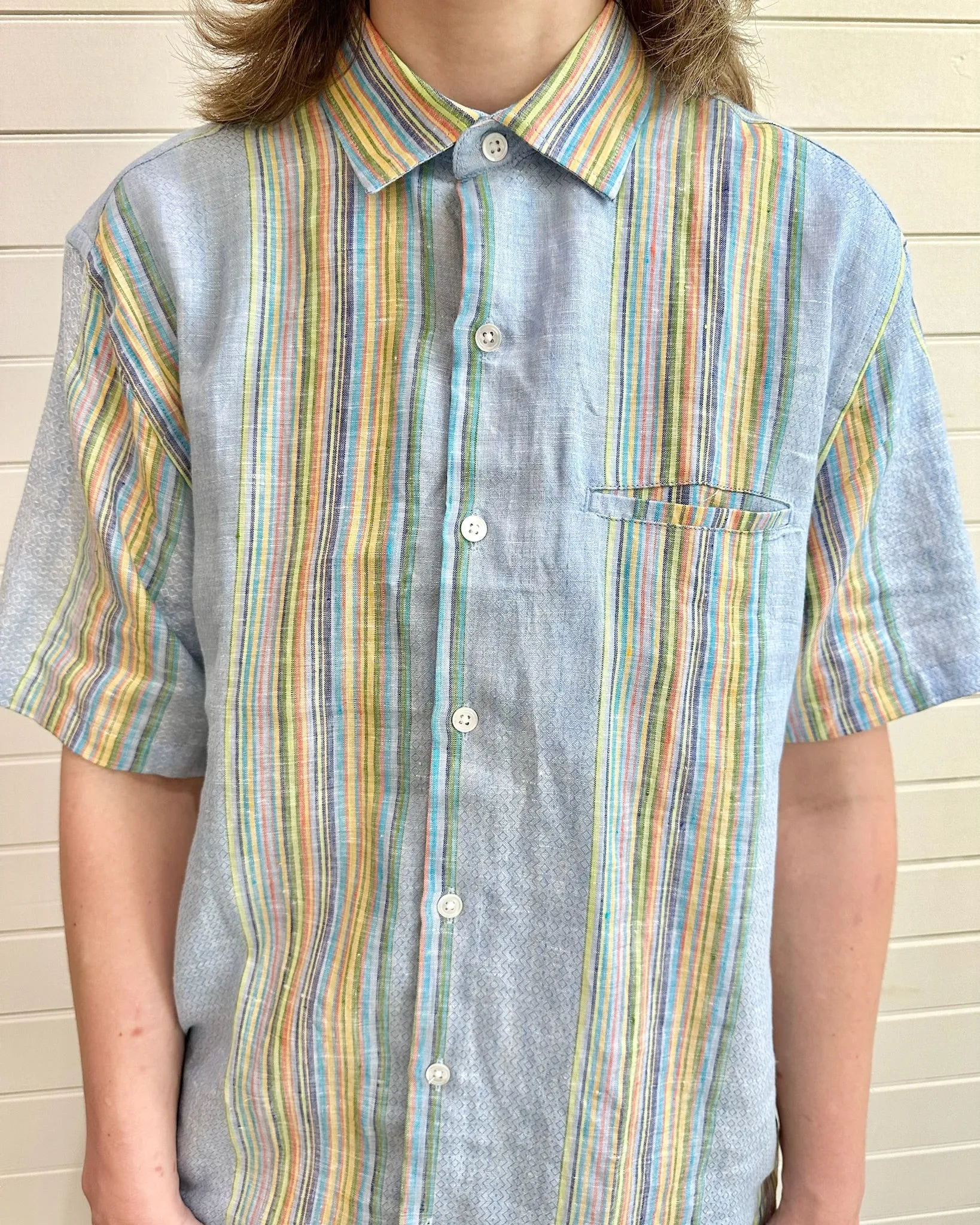 Welt Pocket Retro Stripe Shirt