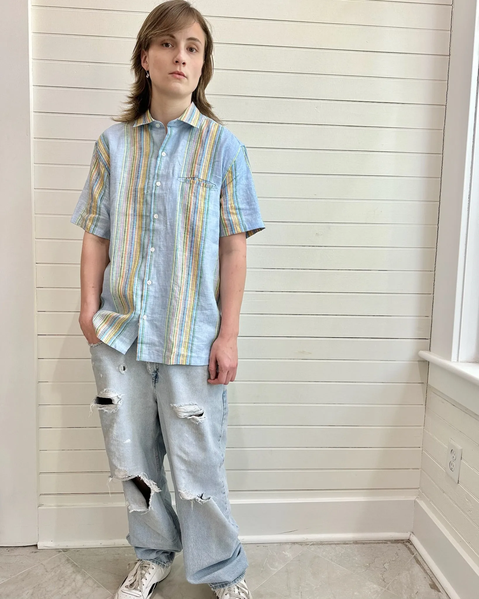Welt Pocket Retro Stripe Shirt