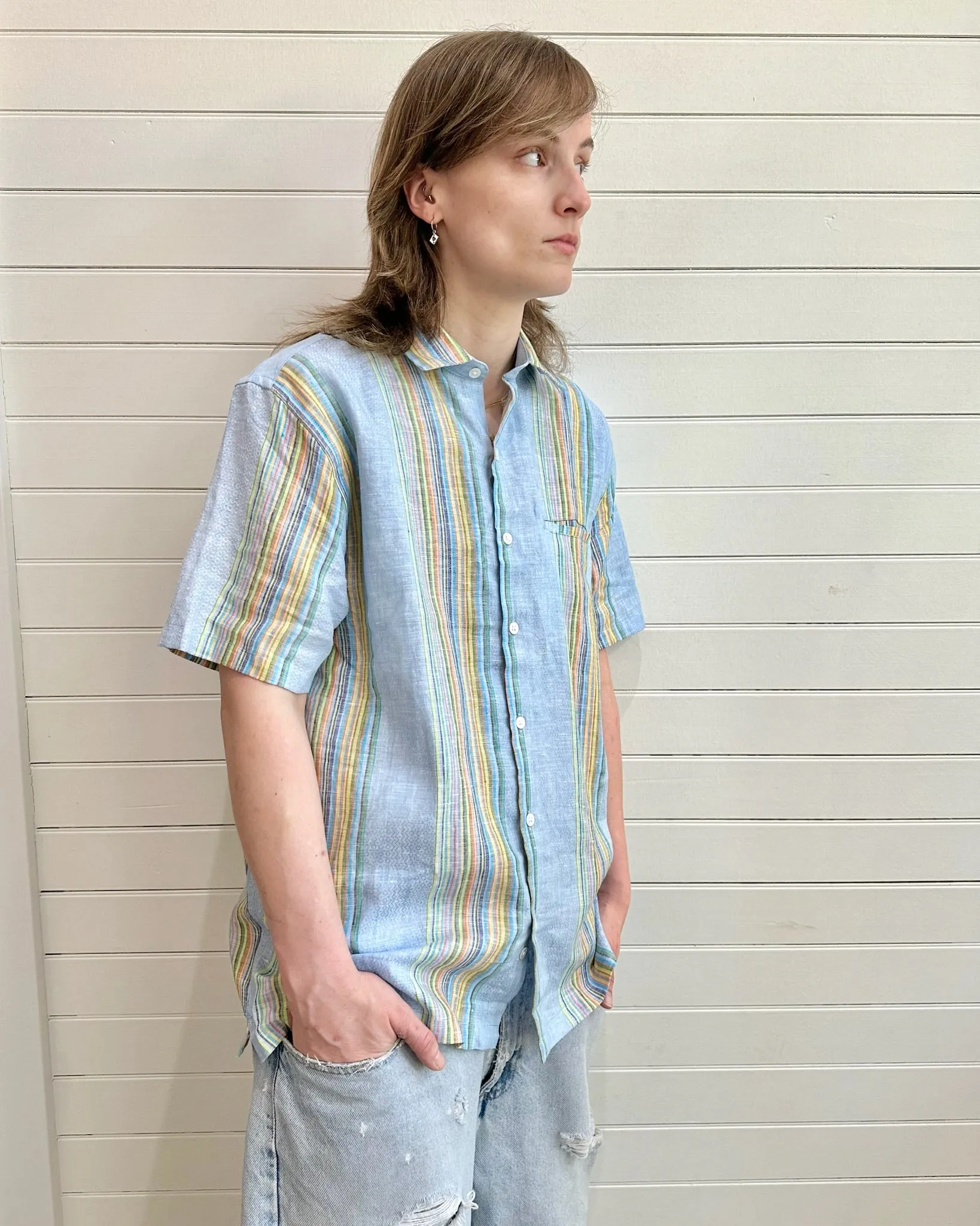 Welt Pocket Retro Stripe Shirt