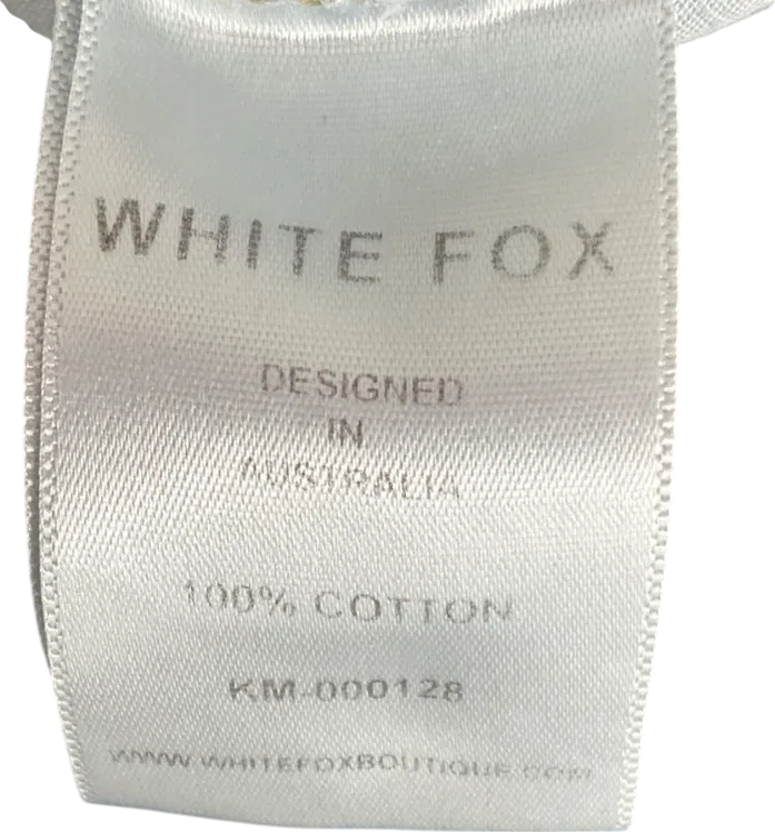 White Fox Bring The Style Low Rise Wide Leg Jeans Light Blue Wash UK L