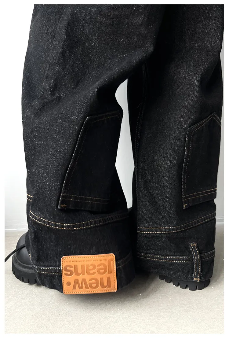 Wide Leg Inverted Jeans