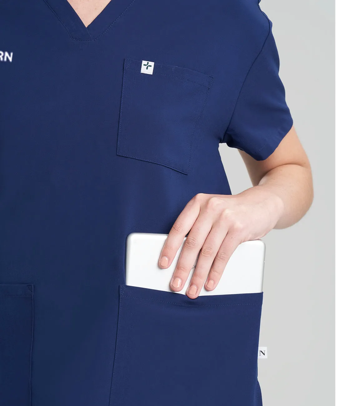 Womens 3-Pocket V-Neck Scrub Top & Straight Leg Scrub Pants